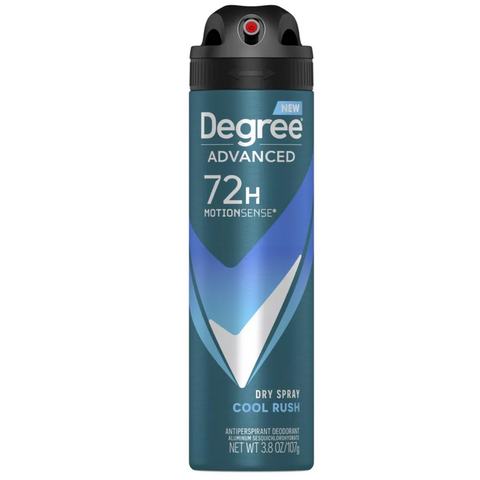 Degree Men Advanced 72H Antiperspirant Deodorant Dry Spray Cool Rush, 3.8 oz