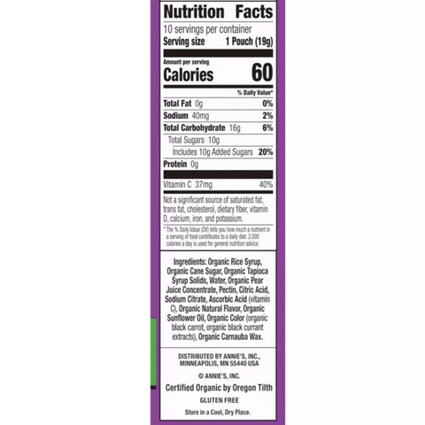 Annie's Berry Patch Fruit Snacks, 7oz, 10 Count