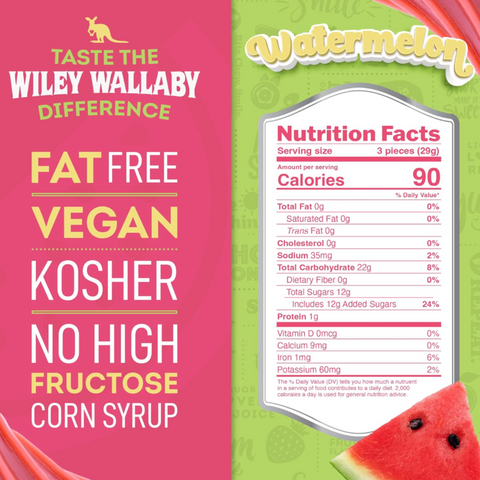 Wiley Wallaby Watermelon Licorice, 10oz