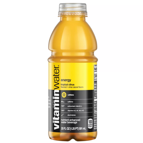 Vitaminwater Energy Electrolyte Enhanced Water, Tropical Citrus Drink, 20 fl oz.