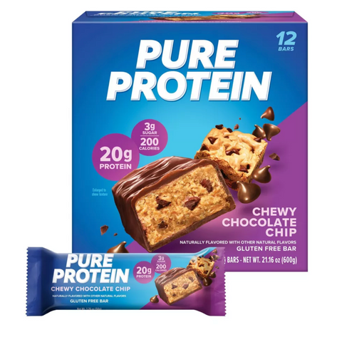 Pure Protein Bar, Chewy Chocolate Chip, 12 Count