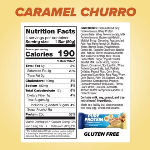 Pure Protein Bar, Caramel Churro, 4 Count