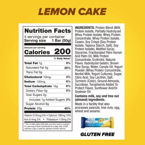 Pure Protein Bar, Lemon Cake, 4 Count