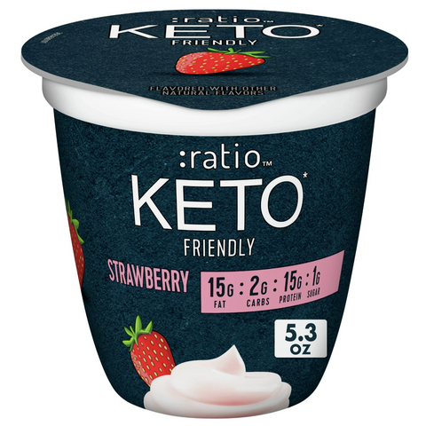 Ratio Keto Friendly Strawberry Yogurt Cultured Dairy Snack Cup, 5.3 oz.