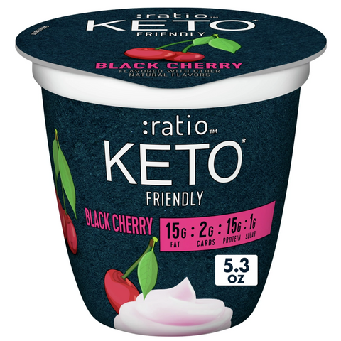 Ratio Keto Friendly Black Cherry Yogurt Cultured Dairy Snack Cup, 5.3 oz.