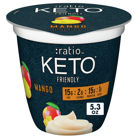 Ratio Keto Friendly Mango Yogurt Cultured Dairy Snack Cup, 5.3 oz.