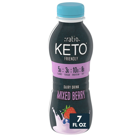 Ratio Keto Friendly Mixed Berry Flavored Dairy Drink, 7 oz.