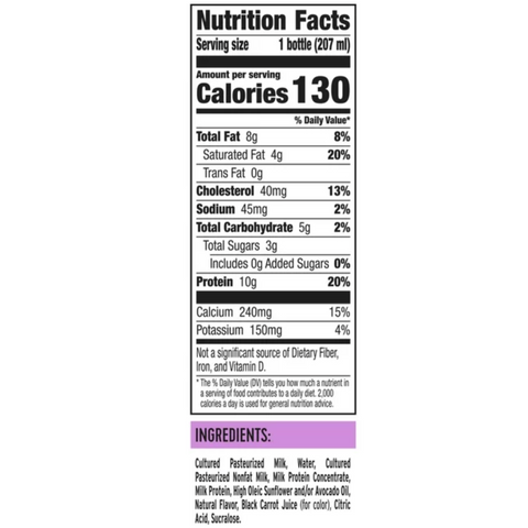 Ratio Keto Friendly Mixed Berry Flavored Dairy Drink, 7 oz.