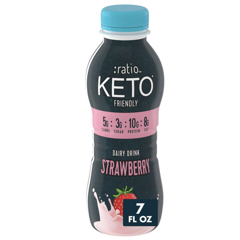 Ratio Keto Friendly Strawberry Flavored Dairy Drink, 7 oz.