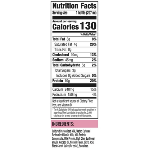 Ratio Keto Friendly Strawberry Flavored Dairy Drink, 7 oz.