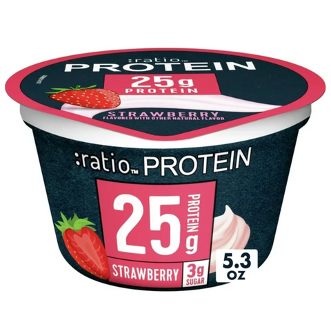 Ratio Protein Strawberry Greek Yogurt Cultured Dairy Snack Cup, 5.3oz