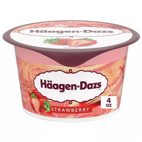 Haagen Dazs Cultured Crème Strawberry Yogurt, 4oz