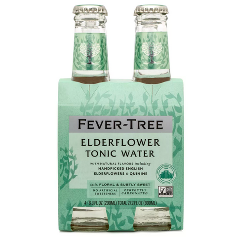 Fever Tree Elderflower Tonic Water, 6.8 fl oz bottles, 4 Ct