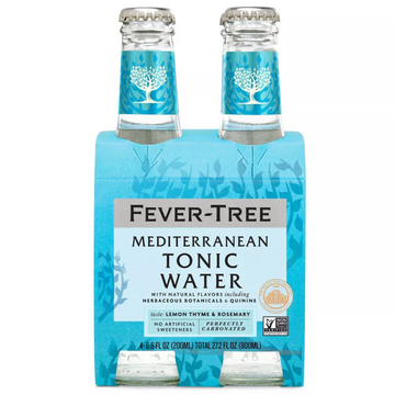 Fever Tree Mediterranean Tonic Water, 6.8 fl oz bottles, 4 Ct