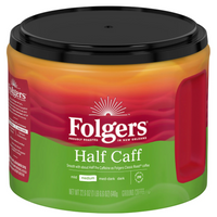 Folgers 1/2 Half Caff Ground Coffee, Medium Roast, 22.6 oz