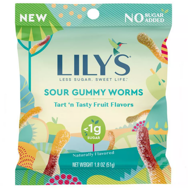 Lily's Worms Sour Fruit Flavors, 1.8oz