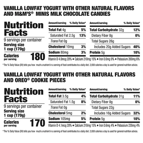 YoCrunch Vanilla Yogurt with M&M & Oreo Variety Pack, 6 oz. 18 Count