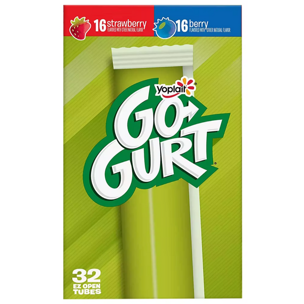 Yoplait Go Gurt Simple Low Fat Yogurt, Variety Pack, 2.25 oz, 32 Count