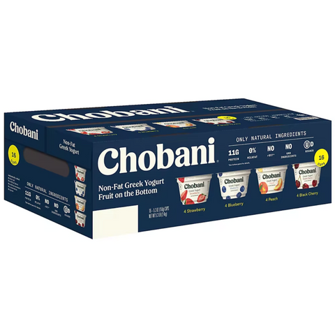 Chobani Non-Fat Greek Yogurt Variety Pack, 16 Count