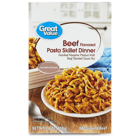 Great Value Beef Flavored Pasta Skillet Dinner, 5.6 oz