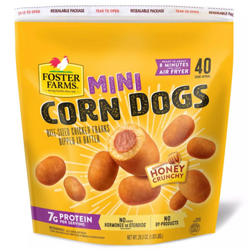 Foster Farms Honey Crunchy Flavor Mini Corn Dogs, 40 Ct