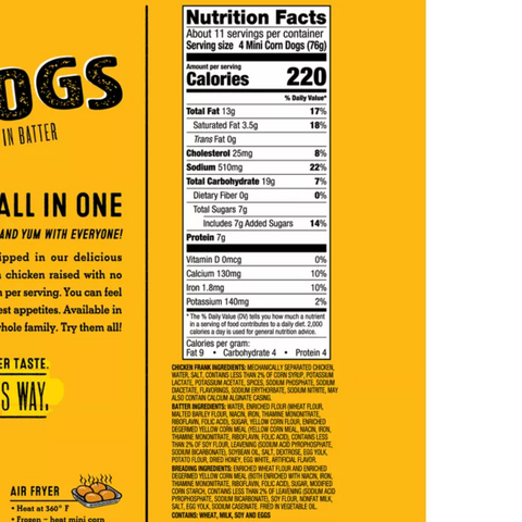 Water Butlers Foster Farms Honey Crunchy Flavor Mini Corn Dogs 40Ct