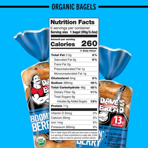 Dave's Killer Bread Organic Boomin Berry Bagels, 5 Count