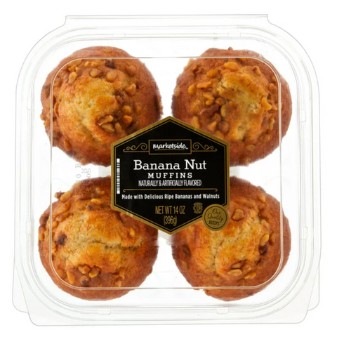 Marketside Banana Nut Muffins, 14 oz, 4 Count