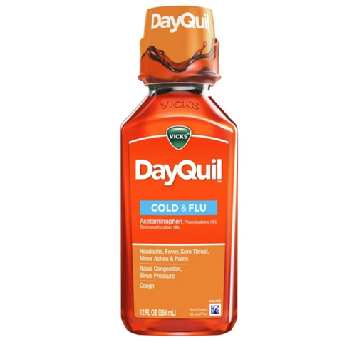 Vicks DayQuil Daytime Cold, Cough and Flu Relief, 12 fl oz