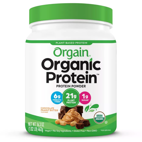 Orgain Organic Vegan Plant Based Protein Powder, Chocolate Peanut Butter, 16.32oz