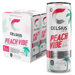 Celsius Sparkling Peach Vibe, Energy Energy Drink, 12oz, 4 Count