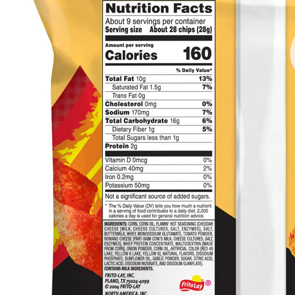 Fritos Flamin' Hot Flavored Corn Chips, 9.25 oz.