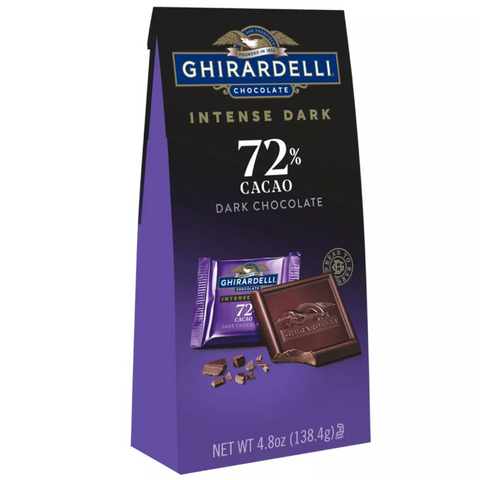 Ghirardelli Intense Dark Chocolate 72% Cacao Squares, 4.8oz