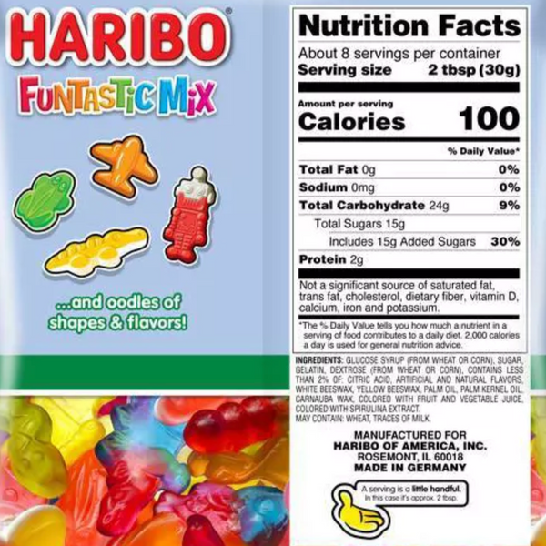 Haribo Funtastic Mix Gummy Candy, 8oz
