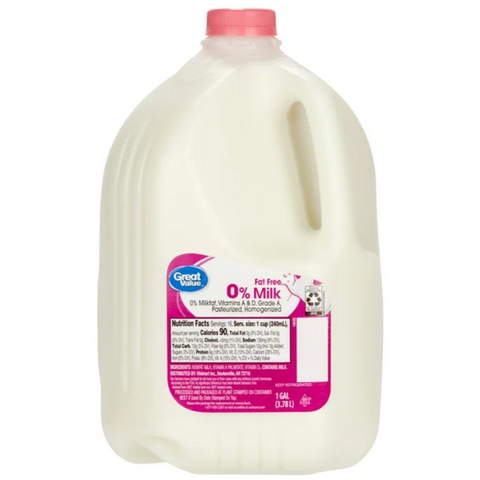 Great Value 0% Skim Milk 1 Gallon