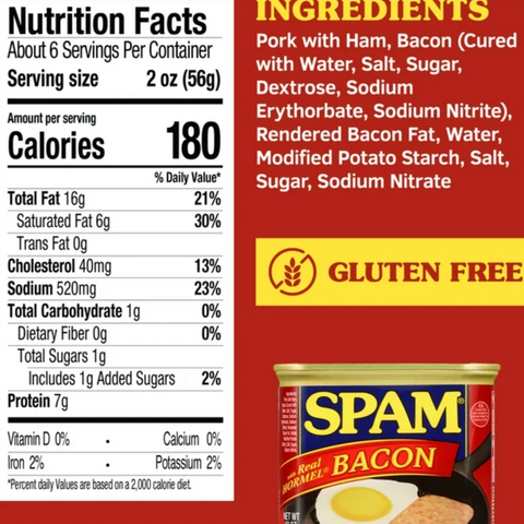 SPAM with Bacon Lunch Meat, 12oz