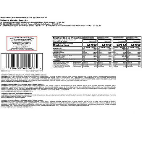 Sun Chips Multigrain Snack Bags Variety Pack 1.5 oz, 30 Count