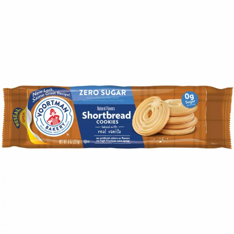 Voortman Zero Sugar Shortbread Cookies, 8 oz