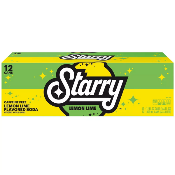 Starry Lemon Lime Soda, 12 fl oz, 12 Count