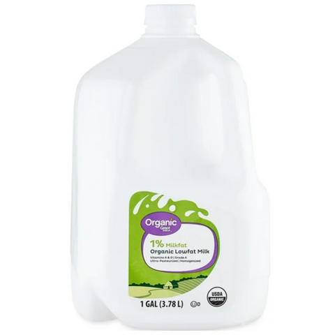 Great Value Organic Lowfat 1% Milk, 1 Gallon