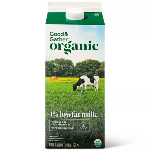 Good & Gather™ Organic 1% Milk, Half Gallon