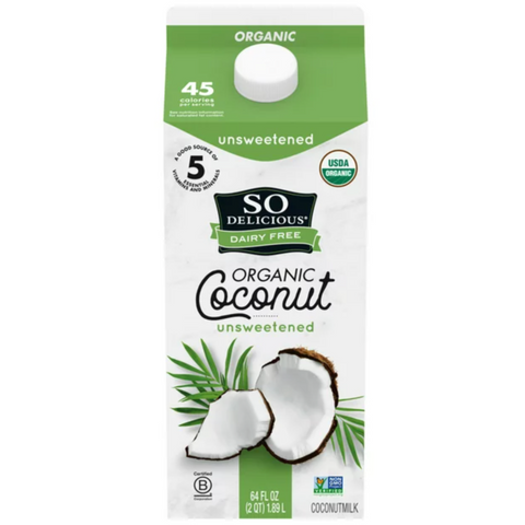 So Delicious organic Dairy Free UHT Unsweetened Coconut Milk, Half Gallon