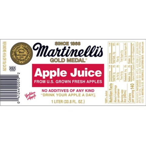 Martinelli's Apple Juice, 1 Liter