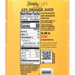 Simply No Pulp Light Orange Juice, 52 fl oz