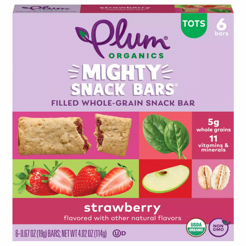 Plum Organics Mighty Snack Bars Strawberry, 4.02oz, 6 Count