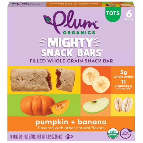 Plum Organics Mighty Pumpkin Banana Baby Snacks, 4.02oz, 6 Count