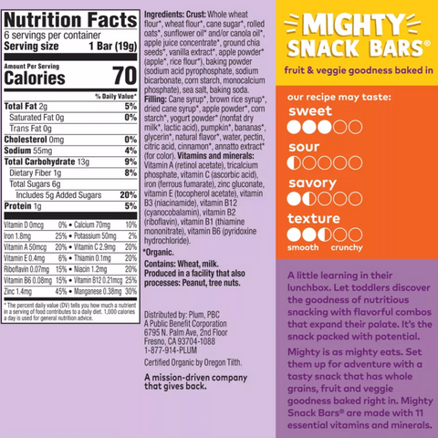 Plum Organics Mighty Pumpkin Banana Baby Snacks, 4.02oz, 6 Count