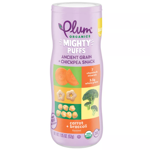 Plum Organics Mighty Puff Carrot & Broccoli Baby Snack, 1.85oz