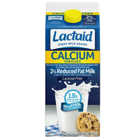 Lactaid 2% Calcium Enriched Reduced Fat Milk, Half Gallon