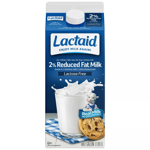 Lactaid Lactose Free 2% Reduced Fat Milk, Half Gallon